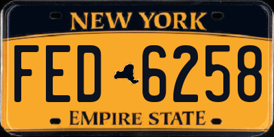 NY license plate FED6258
