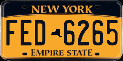 NY license plate FED6265