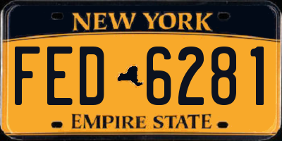 NY license plate FED6281