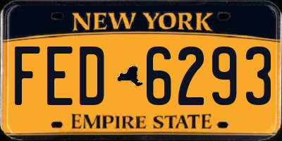 NY license plate FED6293