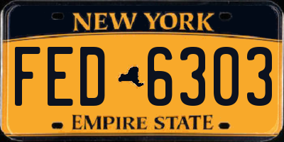 NY license plate FED6303