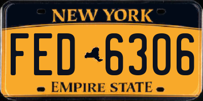 NY license plate FED6306
