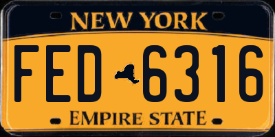 NY license plate FED6316