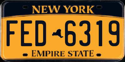 NY license plate FED6319