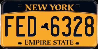 NY license plate FED6328