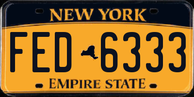 NY license plate FED6333