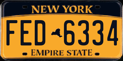 NY license plate FED6334