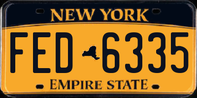 NY license plate FED6335