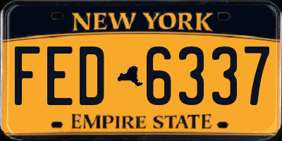 NY license plate FED6337
