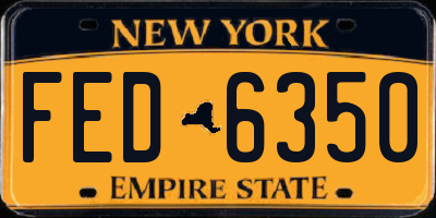 NY license plate FED6350