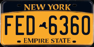 NY license plate FED6360