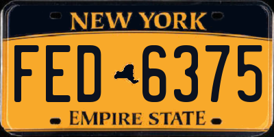 NY license plate FED6375