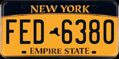 NY license plate FED6380