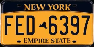 NY license plate FED6397