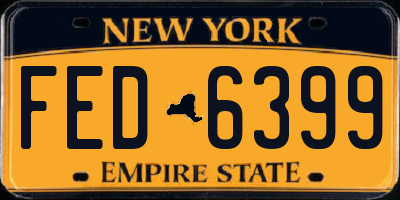 NY license plate FED6399