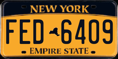 NY license plate FED6409