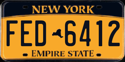 NY license plate FED6412