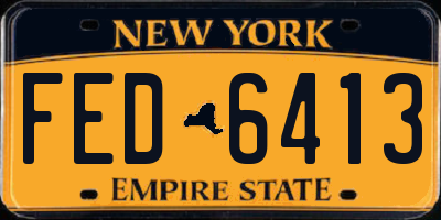 NY license plate FED6413