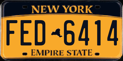 NY license plate FED6414