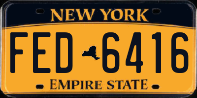 NY license plate FED6416