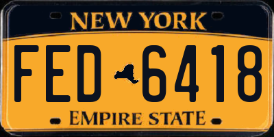 NY license plate FED6418