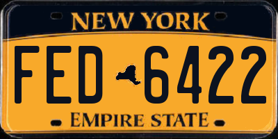 NY license plate FED6422