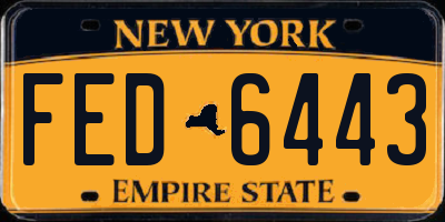 NY license plate FED6443
