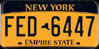 NY license plate FED6447