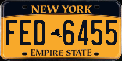 NY license plate FED6455