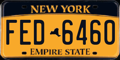 NY license plate FED6460