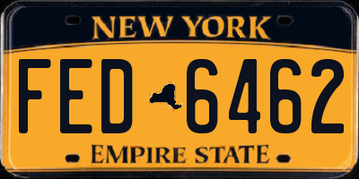 NY license plate FED6462