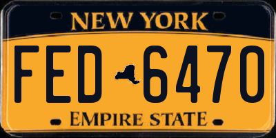 NY license plate FED6470