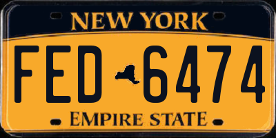 NY license plate FED6474
