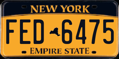 NY license plate FED6475