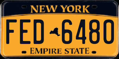 NY license plate FED6480