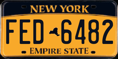 NY license plate FED6482