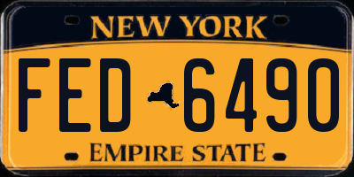 NY license plate FED6490