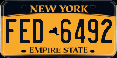 NY license plate FED6492