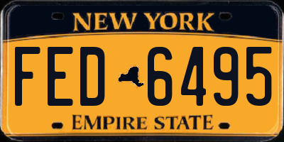 NY license plate FED6495