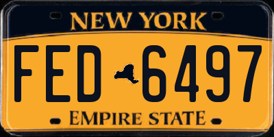 NY license plate FED6497