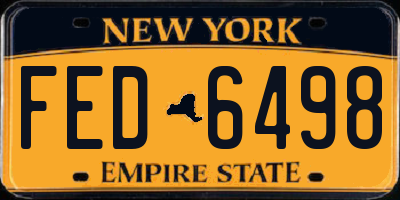 NY license plate FED6498