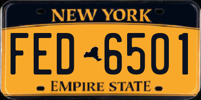 NY license plate FED6501