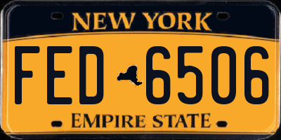 NY license plate FED6506