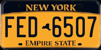 NY license plate FED6507