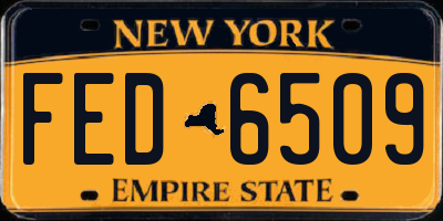 NY license plate FED6509