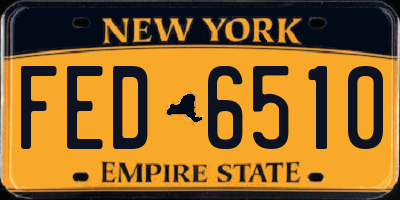 NY license plate FED6510