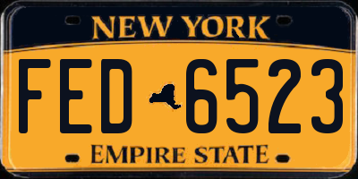 NY license plate FED6523