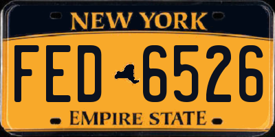NY license plate FED6526