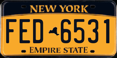 NY license plate FED6531