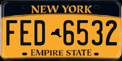 NY license plate FED6532